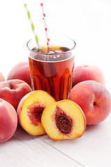 Image showing peach ice tea