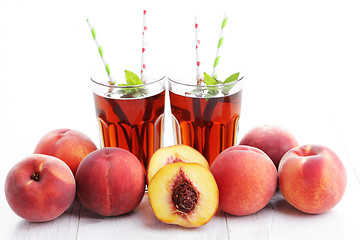 Image showing peach ice tea