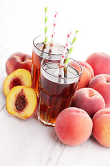 Image showing peach ice tea