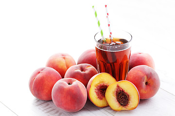 Image showing peach ice tea