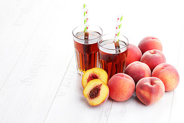 Image showing peach ice tea