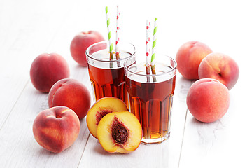 Image showing peach ice tea