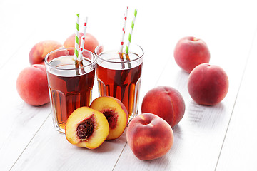 Image showing peach ice tea