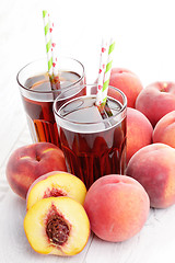 Image showing peach ice tea