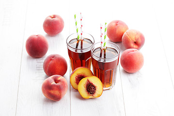 Image showing peach ice tea