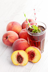 Image showing peach ice tea