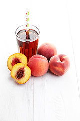 Image showing peach ice tea