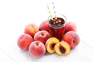 Image showing peach ice tea