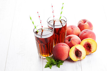 Image showing peach ice tea