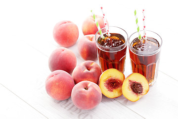 Image showing peach ice tea