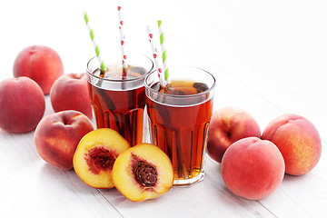 Image showing peach ice tea