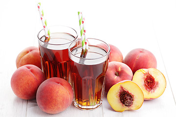 Image showing peach ice tea