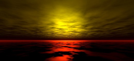 Image showing Sunset background, digitaly created