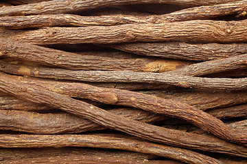 Image showing Liquorice root pieces background