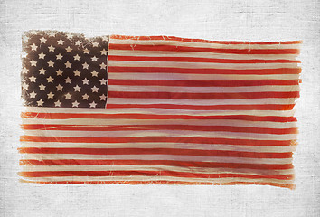 Image showing American national flag on wall