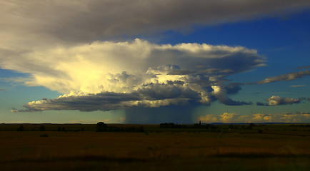 Image showing Dramatic landscape with cloudy sky