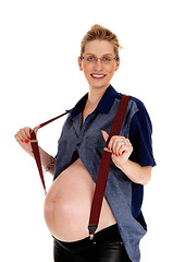 Image showing Pregnant women with suspender.