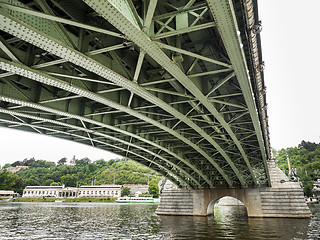 Image showing Under the bridge in Prague