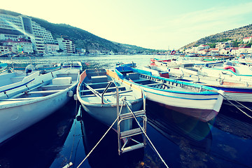 Image showing Boats and yachts in port