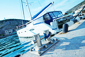 Image showing Boats and yachts in port