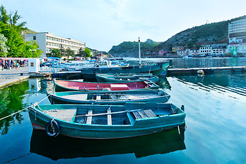 Image showing Boats and yachts in port