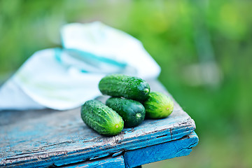 Image showing raw cucumbers