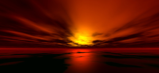 Image showing Sunset background, digitaly created