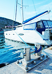 Image showing Boats and yachts in port