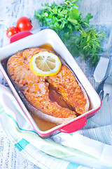 Image showing baked salmon