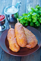 Image showing corndogs