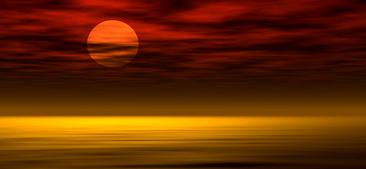 Image showing Sunset background, digitaly created