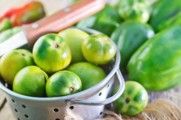 Image showing green tomato and pepper 