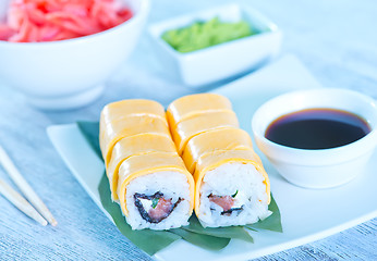 Image showing fresh sushi 