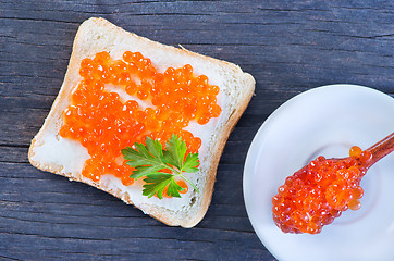 Image showing bread with caviar