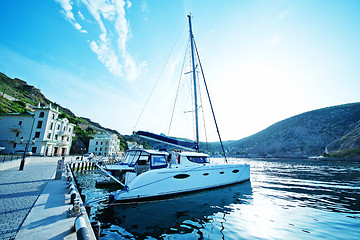 Image showing Boats and yachts in port