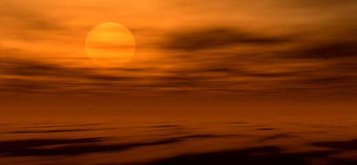 Image showing Sunset background, digitaly created