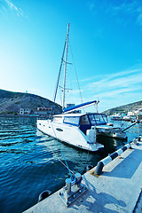 Image showing Boats and yachts in port