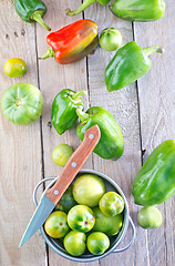 Image showing green tomato and pepper 