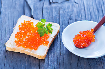 Image showing bread with caviar