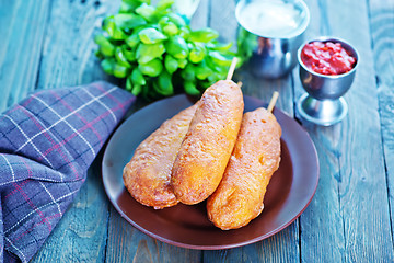 Image showing corndogs