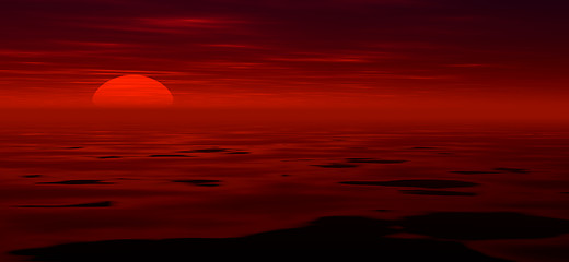 Image showing Sunset background, digitaly created