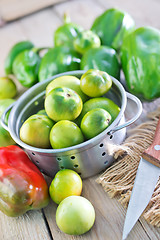 Image showing green tomato and pepper 