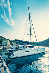 Image showing Boats and yachts in port