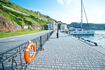 Image showing Boats and yachts in port