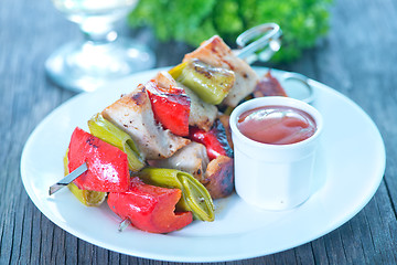 Image showing fried kebab with sauce