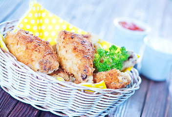 Image showing fried chicken wings