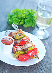 Image showing fried kebab with sauce