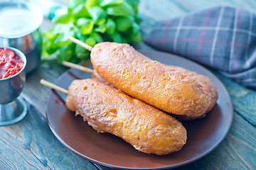 Image showing corndogs