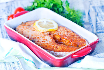 Image showing baked salmon