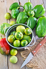 Image showing green tomato and pepper 